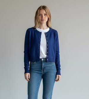 Free People Wool Cashmere Cropped Cardigan Sweater Royal Blue Size S